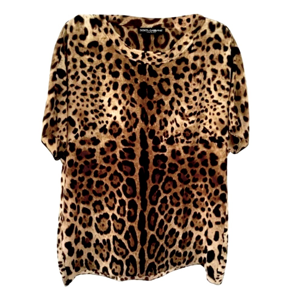 Stylist Archive | Dolce Gabbana Classic Leopard Blouse Shirt size 4 US / IT 40